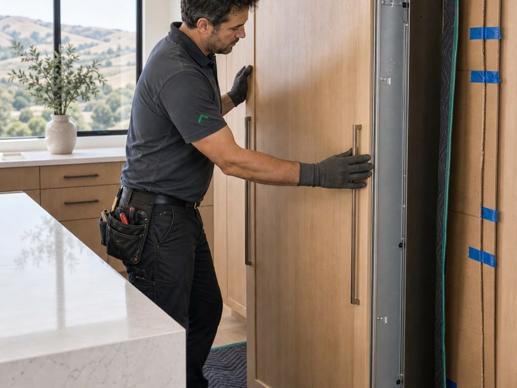 Cabinet-safe panel access — Sub-Zero service in San Mateo